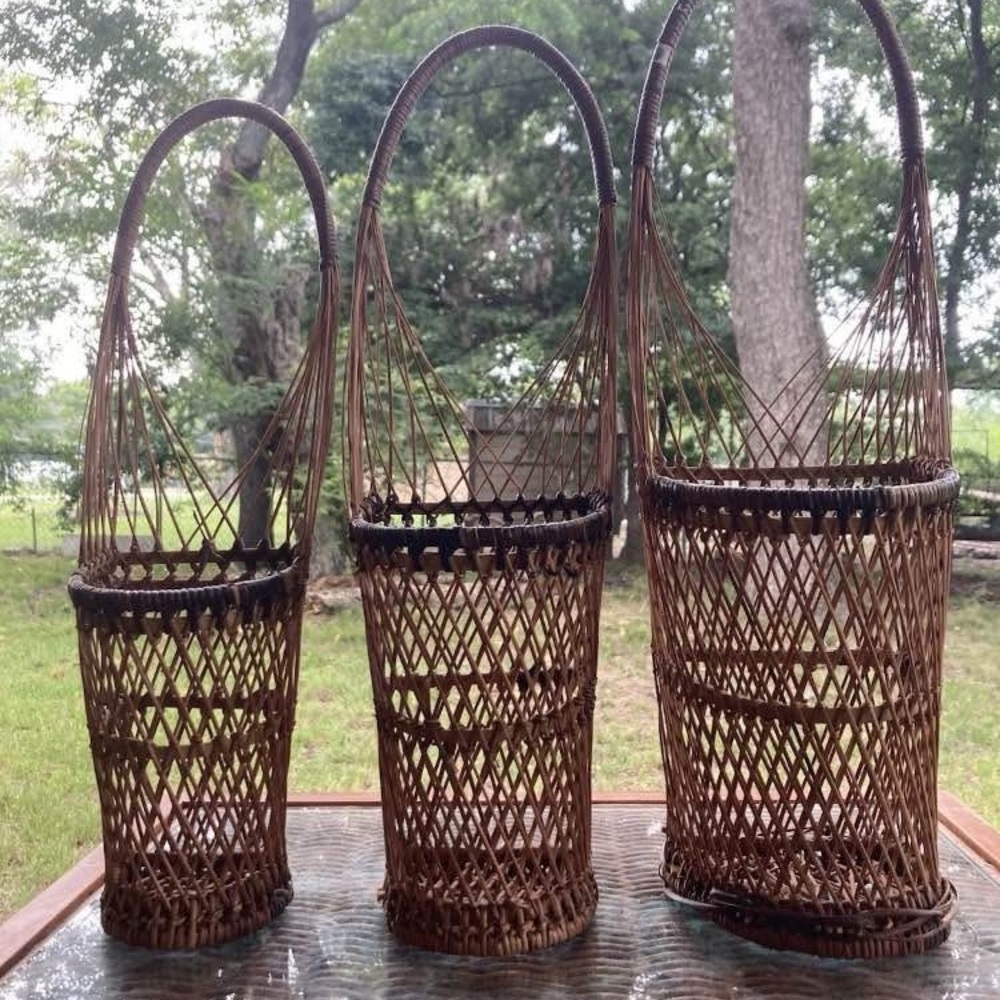 Handcrafted Brown Wicker Basket Set